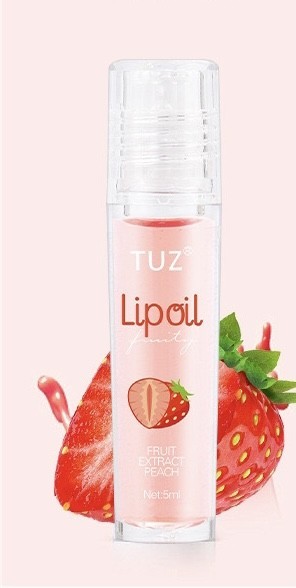 TUZ  Натуральное фруктовое масло-блеск для увлажнения и питание губ, клубника