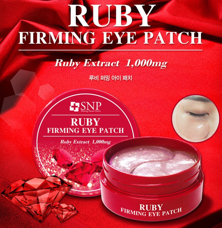 Гидрогелевые патчи для  глаз с экстрактом пудры рубина SNP Ruby Firming Eye Patch, 60шт