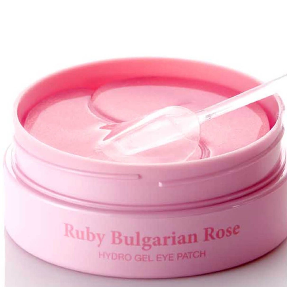 Гидрогелевые патчи для век с рубиновой пудрой и розой Petitfee Koelf Ruby Bulgarian Rose Eye Patch