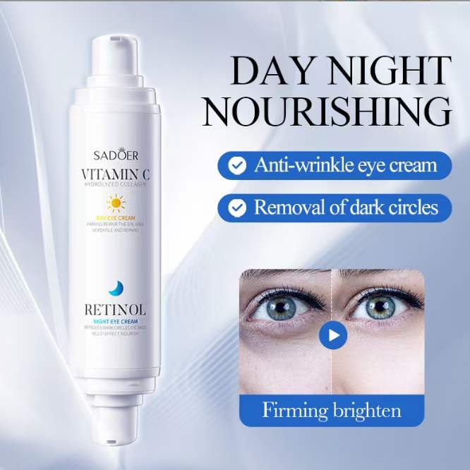 SADOER 2 В 1 Дневной и ночной омолаживающий крем для кожи вокруг глаз против морщин, от темных круго