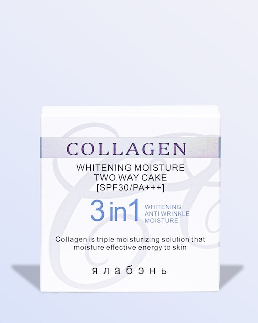 Осветляющая Пудра с коллагеном Collagen Whitening Moisture Two Way Cake 3in1, 01
